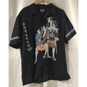 Y2K Vintage Men's Samurai BARCODE Shirt Size XL‎ Short Sleeve